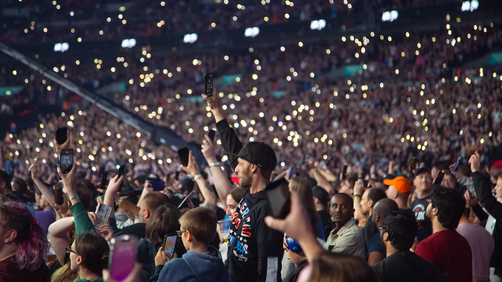 Live entertainment production with crowd